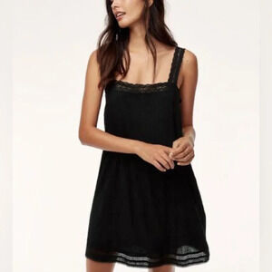 Aritzia Wilfred La Bohème Pintuck  Leone Lace Dress Black Size XS
